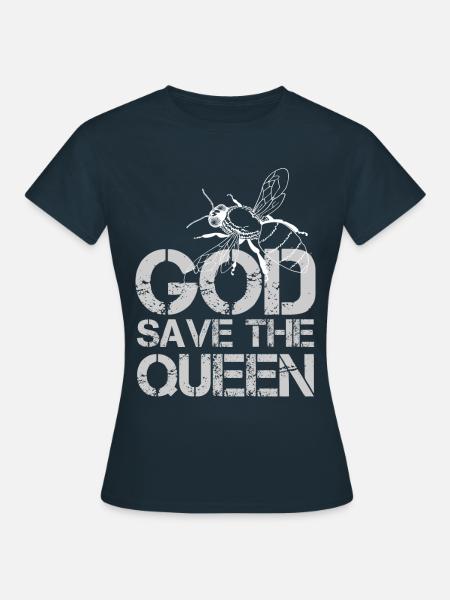 God Save the Queen - Bienen Design - Frauen T-Shirt - Navy