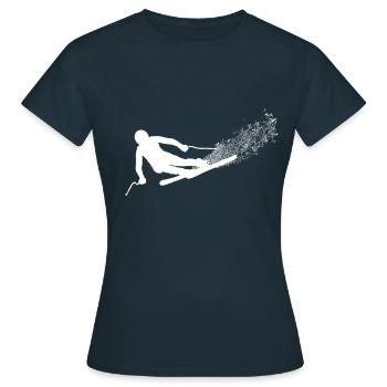 skiing slalom winter sports - Women's T-Shirt - navy - Front - AI Model Female 172 dark (172cm)