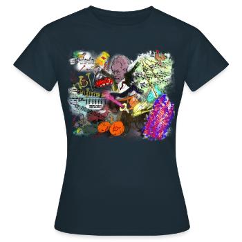 Gustav Mahler dirigiert an der Wiener Staatsoper - Frauen T-Shirt - Navy - Vorne - AI Model Female 172 dark (172cm)