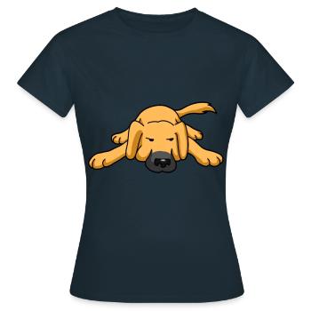 Chien de garde Chien fatigué Promeneur d'animaux amoureux des chiens - T-shirt Femme - marine - Devant - AI Model Female 172 dark (172cm)