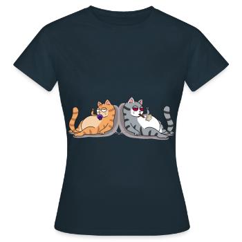 Baby cat future stoner cat joint smoker rib - Women's T-Shirt - navy - Front - AI Model Female 172 dark (172cm)