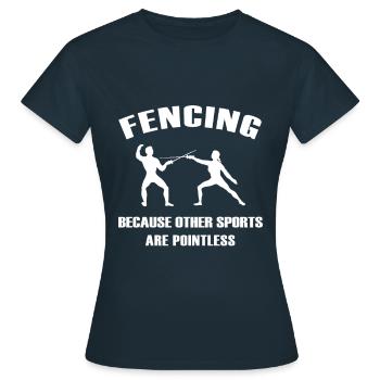 Escrime cadeau de sport de clôture drôle pour escrimeur - T-shirt Femme - marine - Devant - AI Model Female 172 dark (172cm)