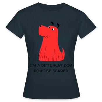 Ich bin ein anderer Hund, hab keine Angst - Vielfalt - Frauen T-Shirt - Navy - Vorne - AI Model Female 172 dark (172cm)