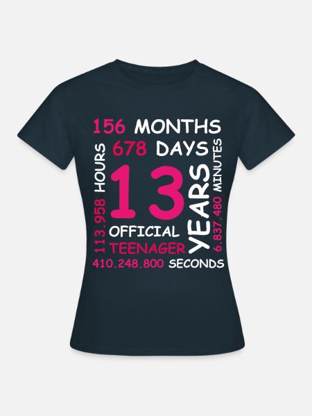 13 cumpleaños 13 años adolescente regalo niña - Dame-T-shirt - marineblå