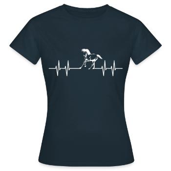 Herzschlag Pferd - Frauen T-Shirt - Navy - Vorne - AI Model Female 172 dark (172cm)