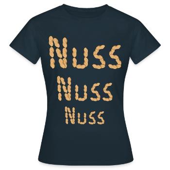 Erdnuss Erdnüsse Nuss Nüsse Nahrungsmittel - Frauen T-Shirt - Navy - Vorne - AI Model Female 172 dark (172cm)