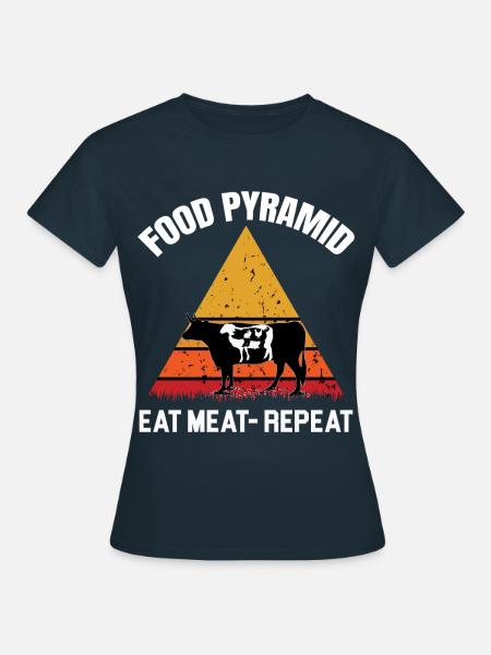 Essen Fleisch - wiederholen Fleischfresser T-shirt - Frauen T-Shirt - Navy
