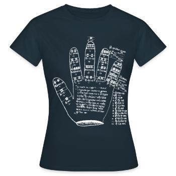 Guidonische Hand Musiktheorie - Frauen T-Shirt - Navy - Vorne - AI Model Female 172 dark (172cm)