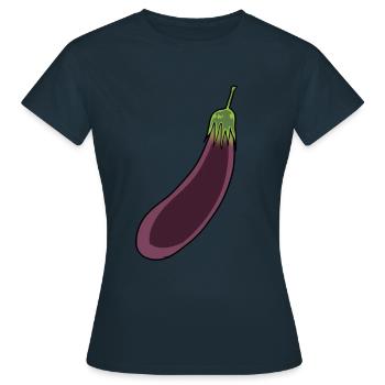 Aubergine Gemüse Vitamine kochen Küche Vegetarisch - Frauen T-Shirt - Navy - Vorne - AI Model Female 172 dark (172cm)