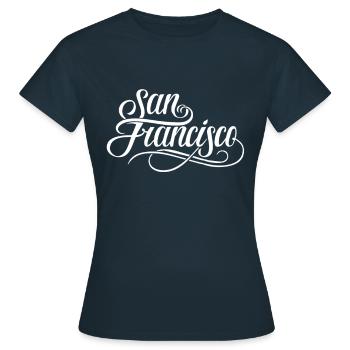San Francisco - T-shirt Femme - marine - Devant - AI Model Female 172 dark (172cm)