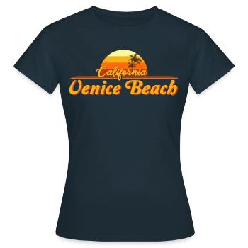 California Venice Beach Retro Sunset - Women's T-Shirt - navy - Front - AI Model Female 172 dark (172cm)