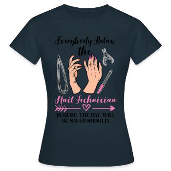 Ongles techniciens Ongles Manicurist Manucure - T-shirt Femme - marine - Devant - AI Model Female 172 dark (172cm)