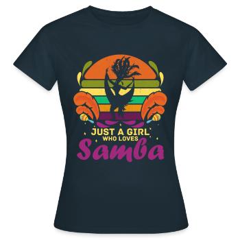 Filles, La Samba-brésil-danse-raisin-samba - T-shirt Femme - marine - Devant - AI Model Female 172 dark (172cm)
