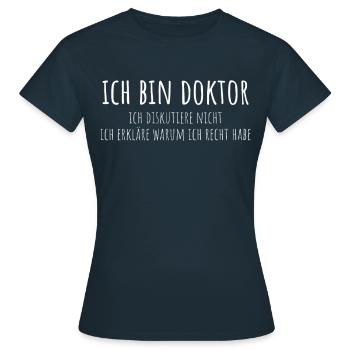 Doktortitel Promotion Doktorand Spruch - Frauen T-Shirt - Navy - Vorne - AI Model Female 172 dark (172cm)