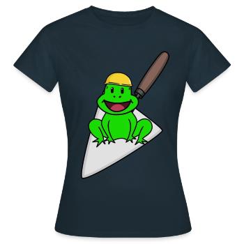 Handwerker Frosch Maurer Maurerkelle Baustelle Bau - Frauen T-Shirt - Navy - Vorne - AI Model Female 172 dark (172cm)