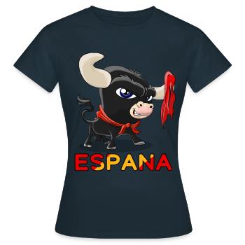 Taureau mignon Tauromachie Espana - T-shirt Femme - marine - Devant - AI Model Female 172 dark (172cm)