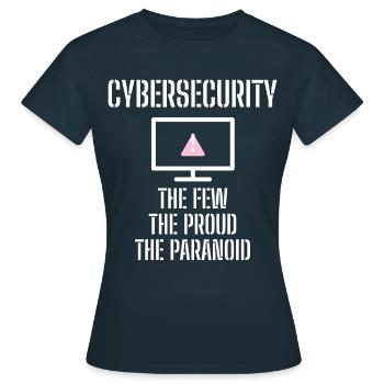Cybersécurité - Informaticiens en sécurité des TI - T-shirt Femme - marine - Devant - AI Model Female 172 dark (172cm)