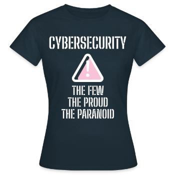 Cybersécurité - Informaticiens en sécurité des TI - T-shirt Femme - marine - Devant - AI Model Female 172 dark (172cm)