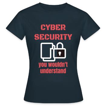Cybersecurity - IT-Sicherheit Informatiker - Frauen T-Shirt - Navy - Vorne - AI Model Female 172 dark (172cm)