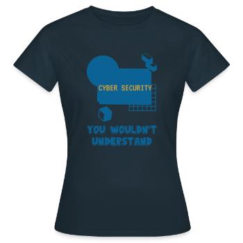 Cybersecurity - IT-Sicherheit Informatiker - Frauen T-Shirt - Navy - Vorne - AI Model Female 172 dark (172cm)
