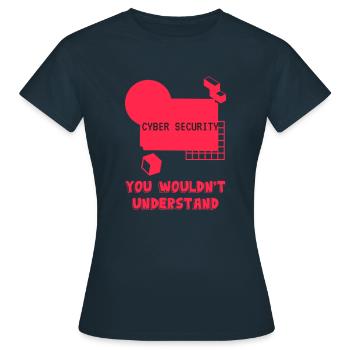 Cybersecurity - IT-Sicherheit Informatiker - Frauen T-Shirt - Navy - Vorne - AI Model Female 172 dark (172cm)