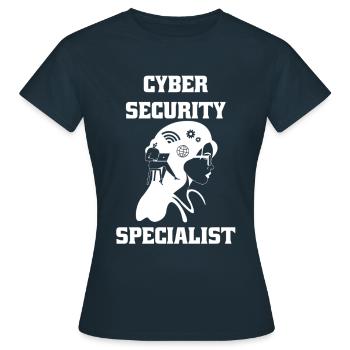Cybersecurity - IT-Sicherheit Informatiker - Frauen T-Shirt - Navy - Vorne - AI Model Female 172 dark (172cm)