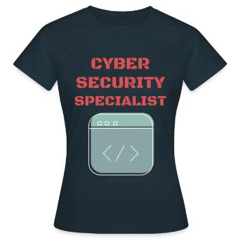 Cybersécurité - Informaticien de sécurité informatique - T-shirt Femme - marine - Devant - AI Model Female 172 dark (172cm)