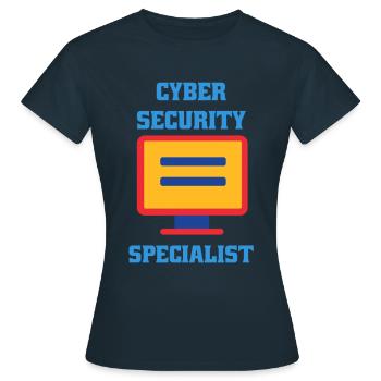 Cybersécurité - Informaticien de sécurité informatique - T-shirt Femme - marine - Devant - AI Model Female 172 dark (172cm)