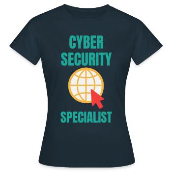 Cybersécurité - Informaticien de sécurité informatique - T-shirt Femme - marine - Devant - AI Model Female 172 dark (172cm)
