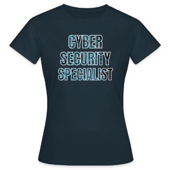 Cybersécurité - Informaticien de sécurité informatique - T-shirt Femme - marine - Devant - AI Model Female 172 dark (172cm)