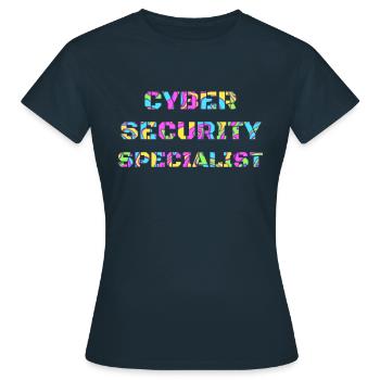 Cybersécurité - Informaticien de sécurité informatique - T-shirt Femme - marine - Devant - AI Model Female 172 dark (172cm)