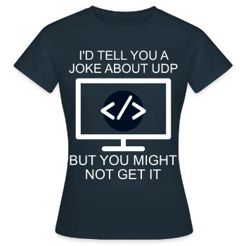 Cybersécurité - Informaticien de sécurité informatique - T-shirt Femme - marine - Devant - AI Model Female 172 dark (172cm)