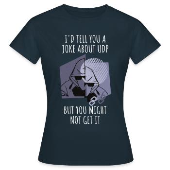 Cybersécurité - Informaticien de sécurité informatique - T-shirt Femme - marine - Devant - AI Model Female 172 dark (172cm)