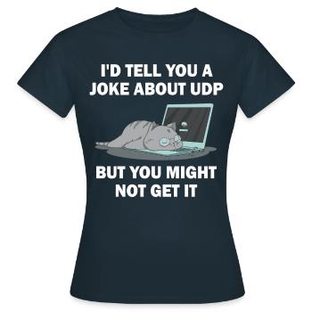 Cybersécurité - Informaticien de sécurité informatique - T-shirt Femme - marine - Devant - AI Model Female 172 dark (172cm)