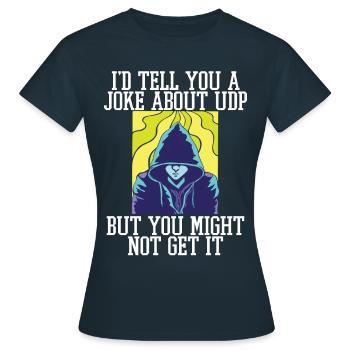 Cybersecurity - IT-Sicherheit Informatiker - Frauen T-Shirt - Navy - Vorne - AI Model Female 172 dark (172cm)