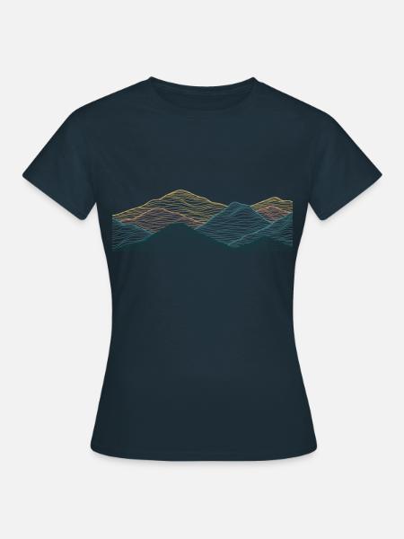 Berg, Japanische Kunst Mountain, Japanese Art - Frauen T-Shirt - Navy