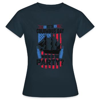 C’est Columbus Day 1942 Américain - T-shirt Femme - marine - Devant - AI Model Female 172 dark (172cm)
