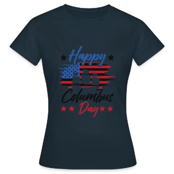 Columbus Day 1942 Italien américain - T-shirt Femme - marine - Devant - AI Model Female 172 dark (172cm)