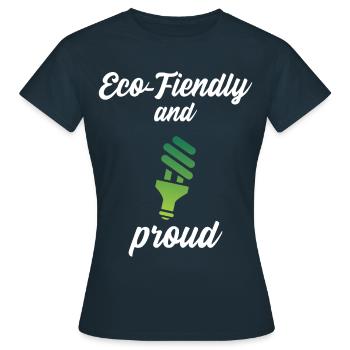 Respectueux de l’environnement et fier - T-shirt Femme - marine - Devant - AI Model Female 172 dark (172cm)