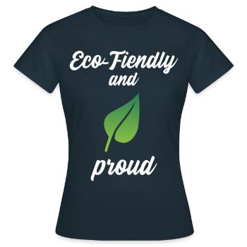 Respectueux de l’environnement et fier - T-shirt Femme - marine - Devant - AI Model Female 172 dark (172cm)
