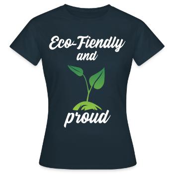 Respectueux de l’environnement et fier - T-shirt Femme - marine - Devant - AI Model Female 172 dark (172cm)