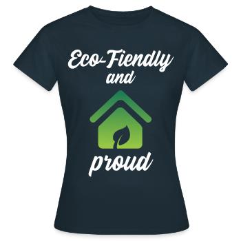 Respectueux de l’environnement et fier - T-shirt Femme - marine - Devant - AI Model Female 172 dark (172cm)