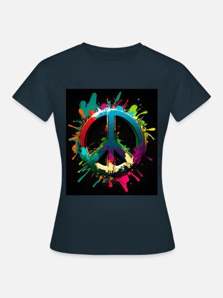 Abstraktes Friedenssymbol - Frauen T-Shirt - Navy
