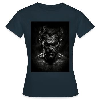 Demonic Portrait - Women's T-Shirt - navy - Front - AI Model Female 172 dark (172cm)