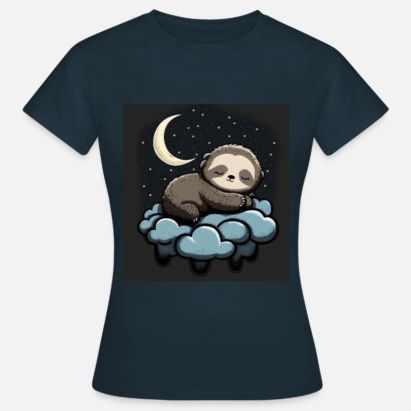 Sleeping Sloth - Women's T-Shirt - navy