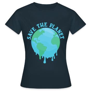 Sauver la planète Changement climatique - T-shirt Femme - marine - Devant - AI Model Female 172 dark (172cm)