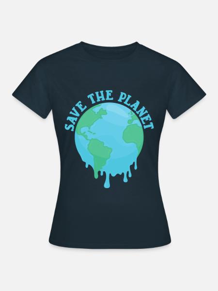 Save The Planet Klimawandel - Frauen T-Shirt - Navy