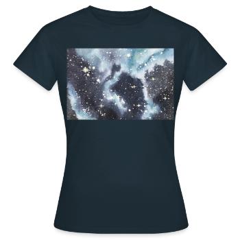 galaxy nebula galaxy nebula nerd astronomy space - Women's T-Shirt - navy - Front - AI Model Female 172 dark (172cm)