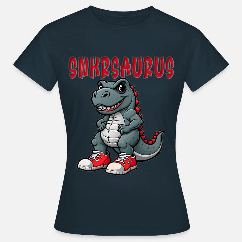 Conception drôle de Snkrsaurus - T-shirt Femme - marine