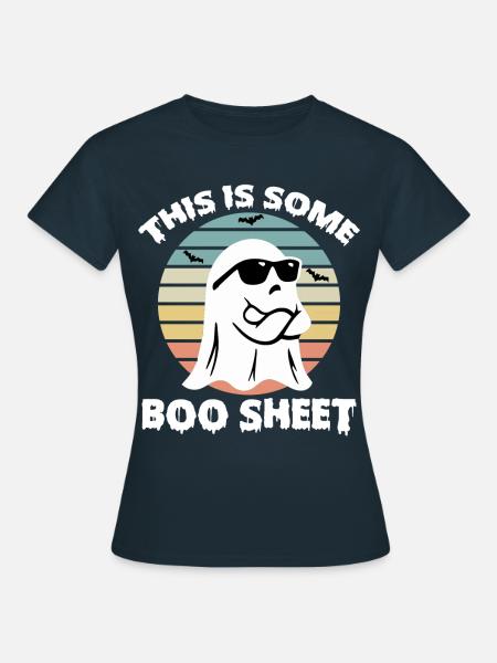 Geist Boo Sheet - Frauen T-Shirt - Navy